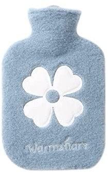Coolon Hot Water Bottle with Cover, 1000ML Small, Blue, 2-in-1 Hot & Cold Compress, Reusable, Great Gift for Women, Seniors & Children