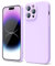 oakxco for iPhone 14 Pro Max Phone Case Liquid Silicone, Cute Thin Slim Soft Rubber TPU Plain Smooth Gel Cover for Women Girl, Matte Solid Protective & Shockproof, Light Purple