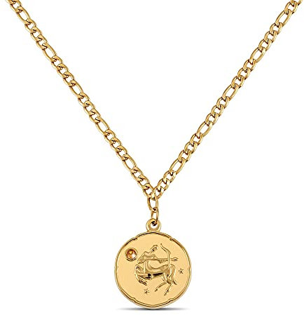 GD GOOD.designs Sternzeichen Kette Schütze Gold mit Geburtsstein für Damen - 18K vergoldete Halskette mit Zodiac Anhänger