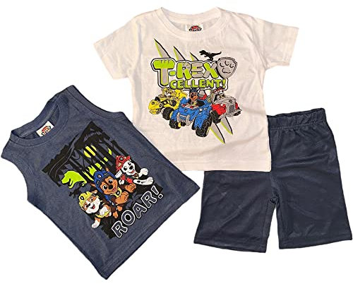 Paw Patrol Little Boys dreiteiliges Shorts-Set, T-Rex, 24 Monate