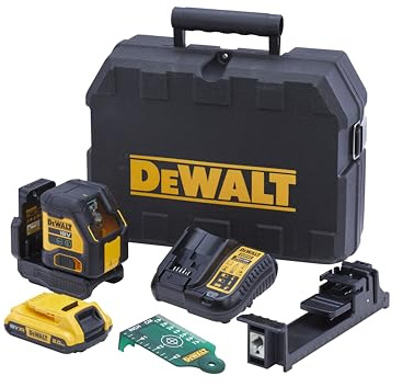 DEWALT DCLE34021D1-GB 18V 1 X 2AH Li-Ion XR Green Self-Levelling Cross-Line Laser Level