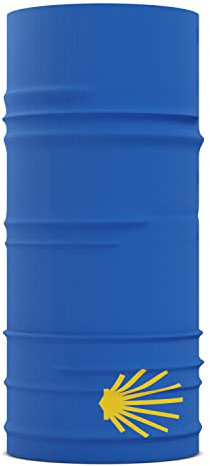 Buen Camino Multifunktionstuch blau – Ultraleichtes Schlauchtuch für den Jakobsweg, Bandana mit Cooling Effekt, schnelltrocknend, nahtlos, atmungsaktiv