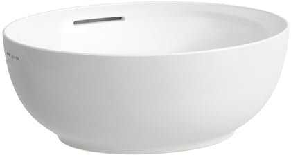 LAUFEN Il Bagno Alessi Waschtisch-Schale, mit Überlauf, 45x40cm, inkl. Ablaufventil Klick-Klack, H8189764001091, Farbe: Weiß mit LCC