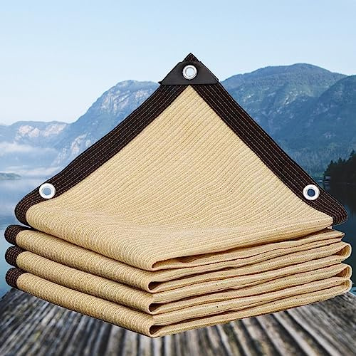 TMGJShd Tenda A Vela Ombreggiante Rettangolare Rete Ombreggiante Protezione Solare Tessuto Ombra Con Occhielli Tenda Da Sole Privacy Protezione Uv Al 90%. (Bianco Sporco / 4 * 4m / 13.1ft*13.1ft)