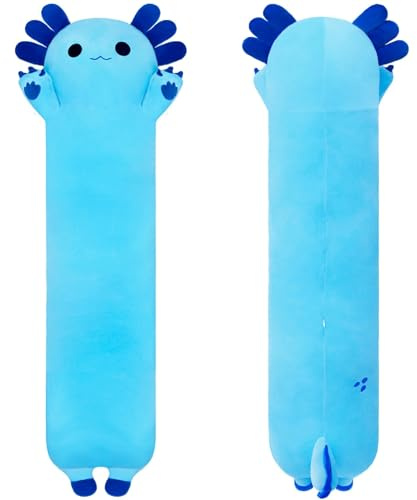SNOWOLF 70cm Axolotl Plüscher Kissen Niedliches Kawaii Axolotl Kuscheltier Weiches Anti-Stress Spielzeug zum Schlafen & Kuscheln Geschenk für Mädchen Kinder Erwachsene