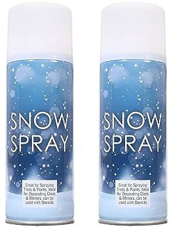 Quebec Artificial Snow Spray Set of 2 Cans – Ideal For Decorating Christmas Trees, Windows, Glasses, Wreaths Or Simply Having Fun With The Friends - Unleash Winter Magic In Any Season – (100 Ml Can)