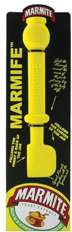 Kimm and Miller Marmite Marmife Spreader in Yellow - Novelty Jar Scraper Gift - Silicone Spatula Specially Designed for Marmite Jars - Fun Kitchen Gadget