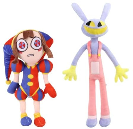 MayDee The Amazing Digital Circus Plüschtiere 2 Zirkus Stoffpuppen Schlafzimmer Sofa Zimmer Dekoration Kinder Plüsch Puppen Geschenk Bunny Funny Doll Clowns Plüsch, Mehrfarbig
