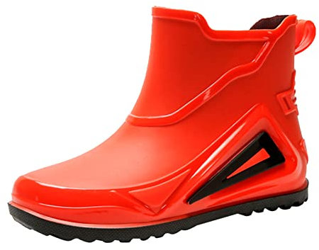 Outdoor Fashion Off Road Mountaineering Stivali da pioggia antiscivolo leggeri Scarpe in gomma Stivali Zeppa Neri 35 (Orange, 40)