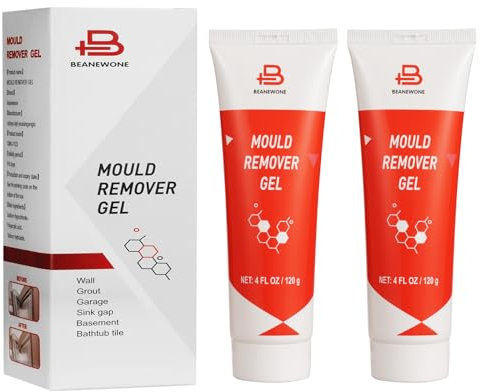 Beanewone Mould Magic, 2 x 120g Mold Remover Gel for Washing Machine Gasket, Refrigerator Strip, Sink, Tub and Toilet Caulk, Wall
