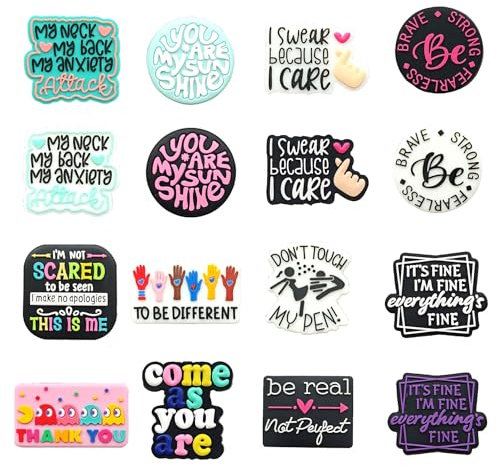 JNwhy Focal Silicone Beads Bulk for Pen Soft Rubber Loose Beads for Keychain DIY Making Jewelry Making Bracelet Lanyard Necklace Handmade Crafts (Happy Words)