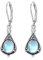 Mondstein Ohrringe 925 Sterling Silber Mädchen Tropfen Keltisch Irish Kleine Creolen Kreis Ohrringe Mondstein Schmuck für Mama Damen Kinder