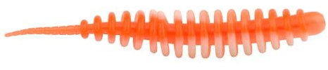 Trout Master Master Worm 65mm - 8 Gummiköder zum Forellenangeln, Farbe:Sweet Orange