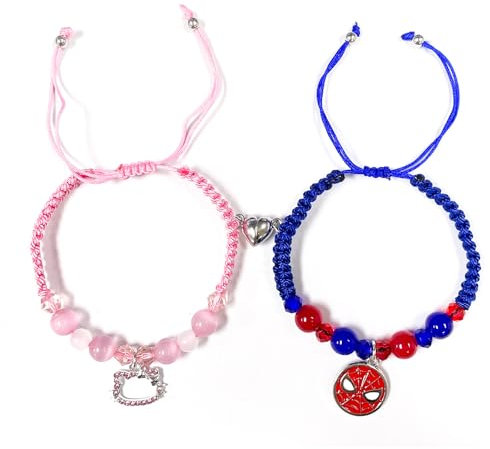 PQKL-party Sanrio Pärchen Armband,Sanrio Matching Bracelets,1pcs Anime Armband und Spider Armband, Paar Armband,Passende Armband,Geschenk für Liebhaber Freund Freundin,Anime Matching Bracelets