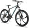 Hiland 26 Zoll Mountainbike MTB mit Aluminiumrahmen Scheibenbremse Federgabel 6 Speichenräder für Jugendliche Fahrrad Herren Damen Jungen Mädchen S