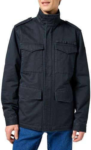 Wrangler Chaqueta de Campo, Negro/Blanco, L para Hombre