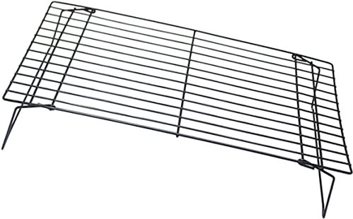 MMRTDJDR Juego de Rejillas de enfriamiento de Hierro Plegable Traje Antiadherente de Tres Piezas para Pasteles, Pan y más (Negro)