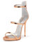 Sandali con Tacco Alto alla Moda a Punta Aperta, Tacchi Spillo Cinturino Cerniera Sandali Eleganti Pelle Testa Tonda Colore Nudo Décolleté Classici Festa Scarpe quotidiane,Rose Gold,39 EU