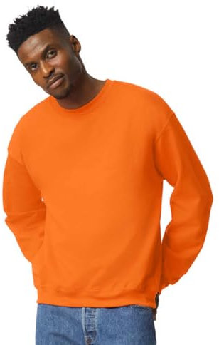 TICTEX Unisex Heavy Blend Crewneck Sweatshirt by Gildan - Herren-Pullover Baumwolle mit Rundhals in vielen Farben - große Größen - Safety Orange, M