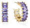 Mesovor Gold Zirkonia Creolen Ohrringe für Damen und Mädchen, 18 Karat Vergoldete Creolen in C-Form, Schmuck für Party, Abschlussball (Lila)