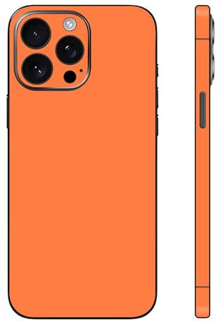 Skin Wrap Compatible with iPhone 15 Pro, Vinyl Decal Sticker Cover Protective Film for Phone Back, Camera, Frame (Orange)