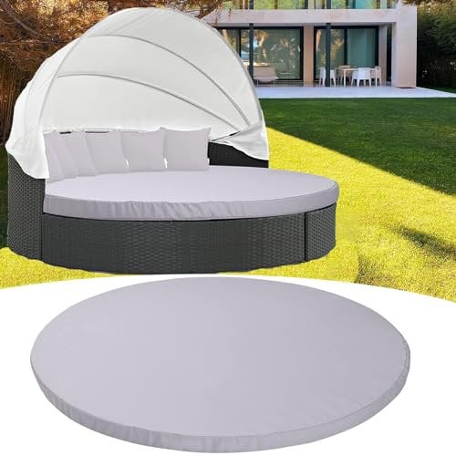 Ersatz-Kissenbezug für Sonnenbett, rund, mit Gummiband, 167,6 cm, Terrasse, rund, Tagesbett-Kissenbezug, 167,6 cm, einfache Passform (E,167,6 cm)