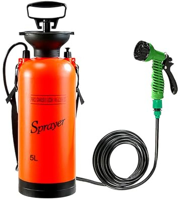 FmtwPhn Ducha portátil de camping de 5L, 7 modos de pulverización de agua para viajes, ducha presión, ducha de camping al aire libre, bolsa de ducha multifunción pequeña, ducha de camping
