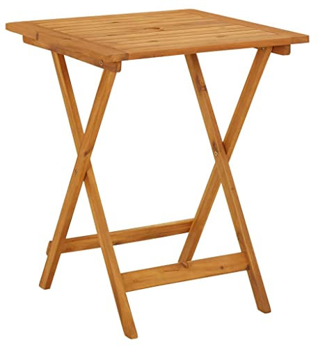 HEFZGDB Klappbarer Gartentisch 60x60x75 cm Massivholz Akazie Campingtisch Gartentisch Balkontisch Geeignet für Gärten, Terrassen, Decks.