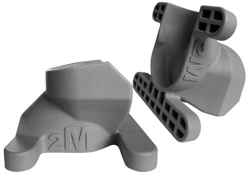 2M Solutions® Easy Click Hantelverschluss - 2 Stück, 30/31mm, Kunststoff, Farbwahl - Hantelklemmen, Schnellverschluss Hantel, Clips, Klemmen,Verschluss für Hantelstange, Langhantel (Grau)