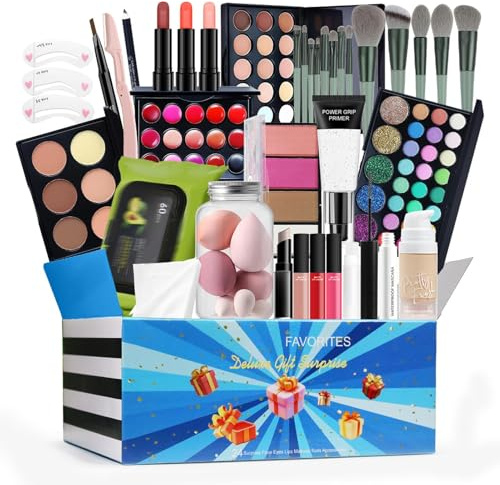 Professional Makeup Set - 24 Beautician Travel Full Makeup Kit | Multipurpose Makeup Starter Bundle | Adults Makeup Kit for Girls | Men Women Cosmetics Set | Makeup Artist Supplies Eyeshadow Set