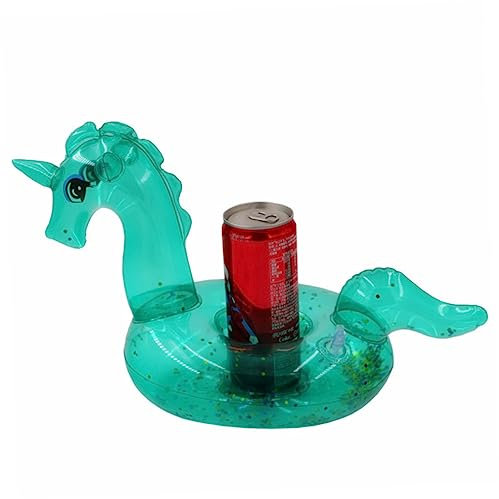 VICASKY 4stücke Aufblasbarer Einhorn-getränkehalter Schwimmender Becherhalter Aus PVC Für Strand Party Dekoration Sommer Hochwertige Untersetzer Einfach Aufzublasen