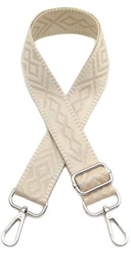 Verstellbar Schultergurt für Taschen Unisex Ersatz Taschengurt Breit 3,8CM einfarbig Umhängegurt,Längenverstellbarer 75-130cm,Taschengurte zum Wechseln,Taschen Zubehör,Silbern Schnalle,Helles Khaki