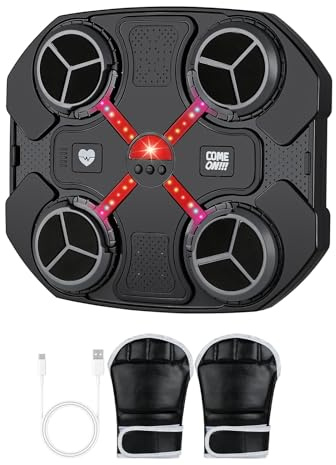 Tuocal Music Boxing Machine Kids Gym Equipment | with Boxing Gloves, Bluetooth Smart Music Boxing Machine Wall Mounted, 3 Speed Modes and Counting Mode for Safe Exercise