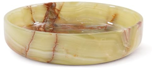 EARTHEN CRAFTS Marmor Servierschale 20,3 cm, Grün Onyx Handgemachte Obstschale für Küchenthek, Dekorativer Obsthalter für Wohnkultur