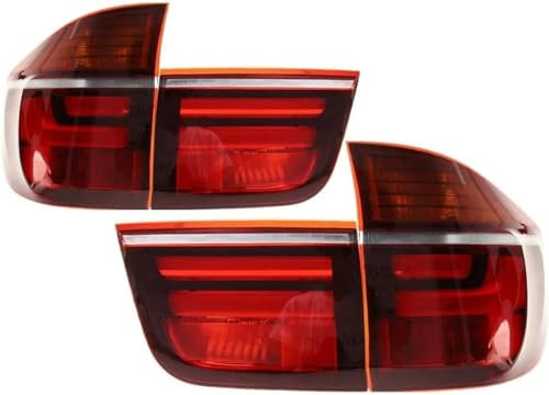 TIUEO Auto Rückleuchte für BMW X5 E70 2007-2013 Rückleuchten Bremslicht Heckleuchte Hintere Bremsleuchte Äußeres Rücklicht Schlussleuchte Montage Auto Zubehör,A-Red