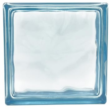 Bloc de verre réfléchissant ondulé couleur indigo | cm 19 x 19 x 8 | Unité de vente 1 boîte de 6 pièces | Euro/pcs. 5,50