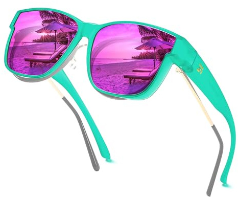 FEISEDY Überzieh Sonnenbrille Polarisiert für Brillenträger Damen Herren Überziehbrille Fit-over Überbrille Groß mit UV400 Schutz B0250
