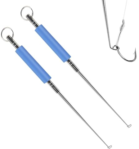 XINXINGDINGSHENG 2 PCS Fish Unhooking Tool, Stainless Fishing Hook Remover, 13.5cm×4.5mm Unhooking Disgorger for Removing Hooks
