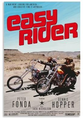 GUYREWGRUG Easy Rider Poster für Zimmer, Schlafzimmer, Dekoration, Leinwand, Wandkunst, Poster, 30 x 45 cm, ungerahmter Stil