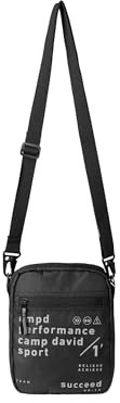 Camp David Herren Leichte Crossbody Bag mit reflektierendem Print Black, None