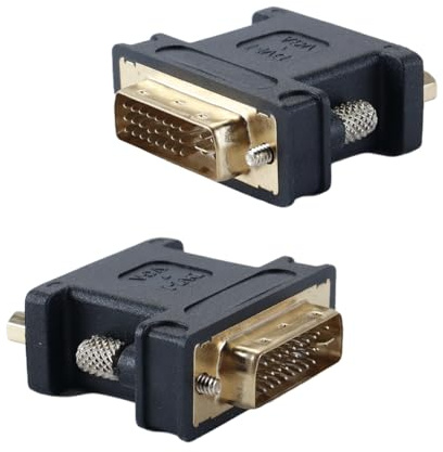 Ausi Adaptador DVI a VGA, convertidor DVI-I macho de 24+5 pines a VGA hembra de 1080P, adaptador de tarjeta gráfica de video HD para PC, proyector HDTV