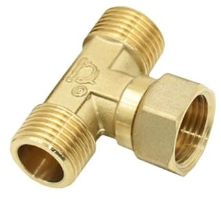 Raccord en T mâle/femelle en laiton de 1/2 pouce, séparateur de tuyau de plomberie, raccord en T en cuivre, adaptateur de tuyau à 3 voies, 1 pièce(A)