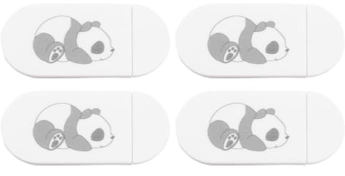GALPADA Webcam Abdeckungen in Weiß mit Panda Muster 4 Stück-Pack Einfach zu Benutzen aus ABS Verhindert Spionage Geeignet für Laptop und Tablette