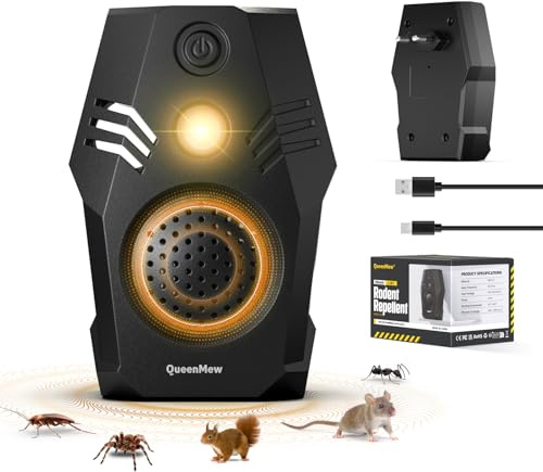 Repelente Ultrasónico de Plagas Interior, Ahuyentador de Ratas Enchufe, 4 Modos y Dos Opciones de Energía Repelente Mosquitos, Repelente Ratones Inofensivo para Ratones, Ratas, Insectos
