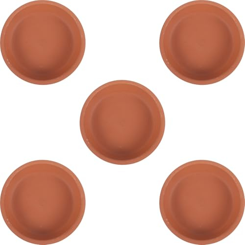 NUOBESTY 5 Stück Runde Pflanzuntersetzer aus Keramik rutschfeste Blumentopf Untersetzer Wasserfeste Pflanzenuntersetzer für Zimmerpflanzen Gartenzubehör