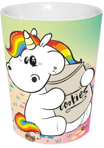 Kaffeebecher Pummeleinhorn Keksdose 280ml | Kaffee | Tee | Kakao| Becher | Tasse| Keramikbecher | Geschenk | Geburtstag | Weihnachten | Bunt | Keramik | Mikrowellen- & Spülmaschinenfest