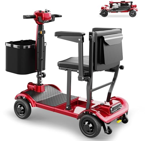 TODIMART X17 Scooter de Mobilité Électrique 4 Roues pour Adultes et Seniors, Autonomie 30–35 km, Batterie 24V 10,4Ah, Pliable, Stable et Sécurisé, avec Siège Confortable et Antivol