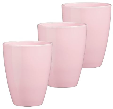 Annastore Orchideentopf 3er Set aus Keramik Rosa mit Erhöhung Ø 13,5 cm