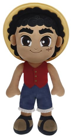 One Piece - Peluche Gigante Luffy | Personaje Monkey D. Luffy de Gran Tamaño | Figura de Colección para Fans del Anime | Cojín Decorativo de Felpa Suave | Detalles Bordados de Precisión