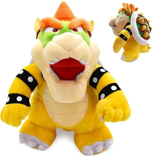 BAISHUWU 25 cm Bowser Plüschtier, Bowser Perückenfigur, B0wser-Spielzeug, Animierte Pel-uchenfigur, Bows-er-Puppe, Cartoon-Plüschtier, B-Owser Plüschspielzeug, Bowse-r Doll, Geschenke für Geburtstag